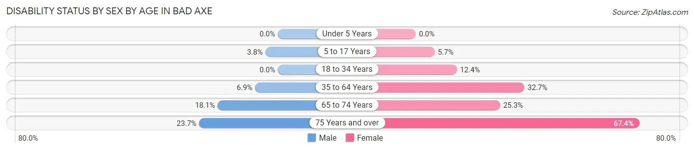 Disability Status by Sex by Age in Bad Axe