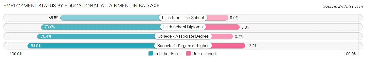 Employment Status by Educational Attainment in Bad Axe