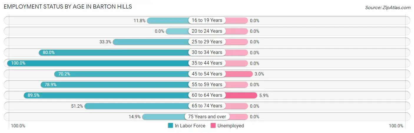 Employment Status by Age in Barton Hills