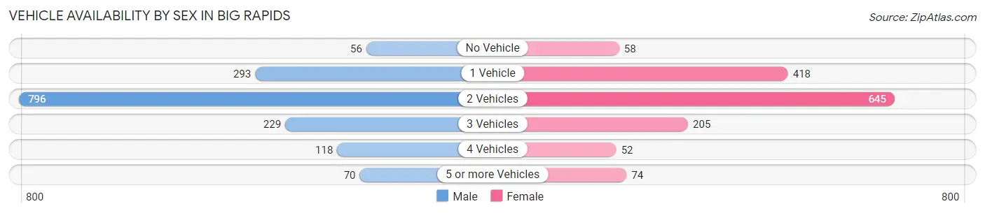 Vehicle Availability by Sex in Big Rapids
