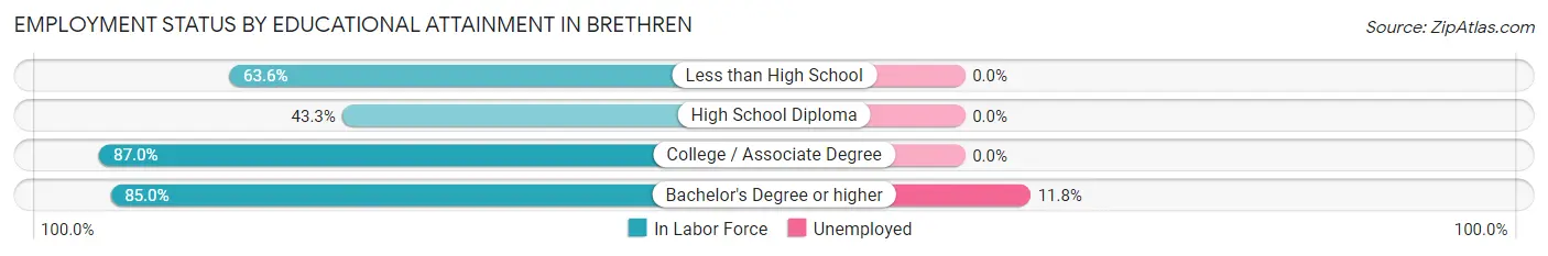 Employment Status by Educational Attainment in Brethren