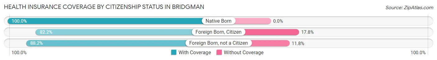 Health Insurance Coverage by Citizenship Status in Bridgman