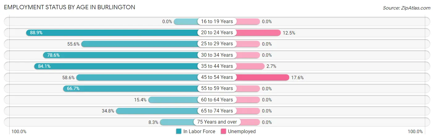 Employment Status by Age in Burlington
