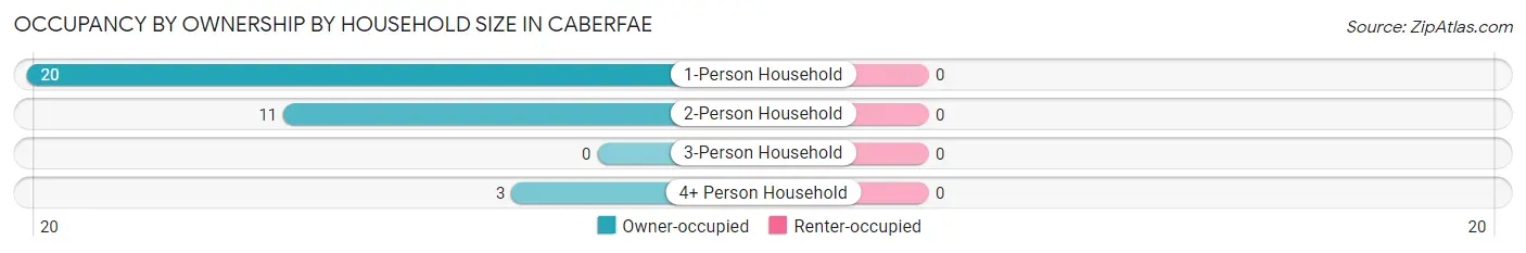 Occupancy by Ownership by Household Size in Caberfae
