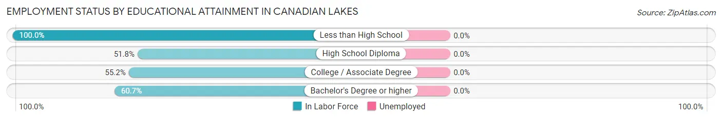 Employment Status by Educational Attainment in Canadian Lakes