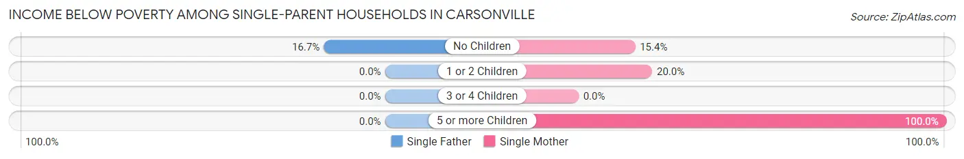 Income Below Poverty Among Single-Parent Households in Carsonville
