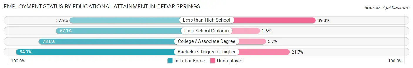 Employment Status by Educational Attainment in Cedar Springs