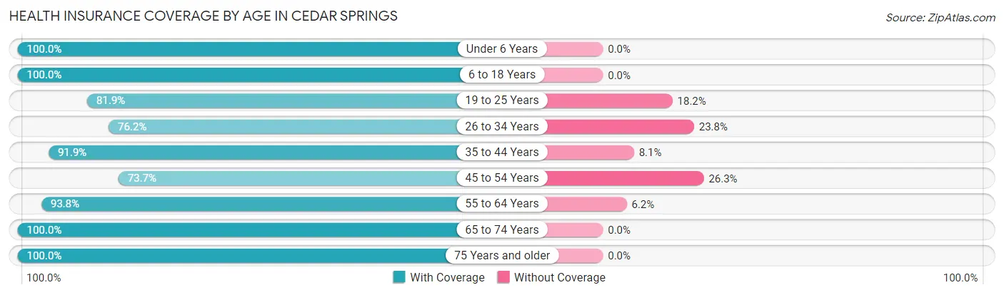 Health Insurance Coverage by Age in Cedar Springs