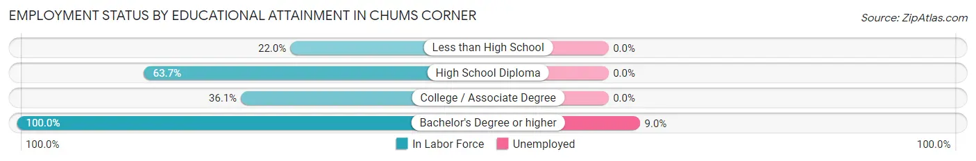 Employment Status by Educational Attainment in Chums Corner