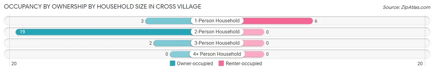 Occupancy by Ownership by Household Size in Cross Village
