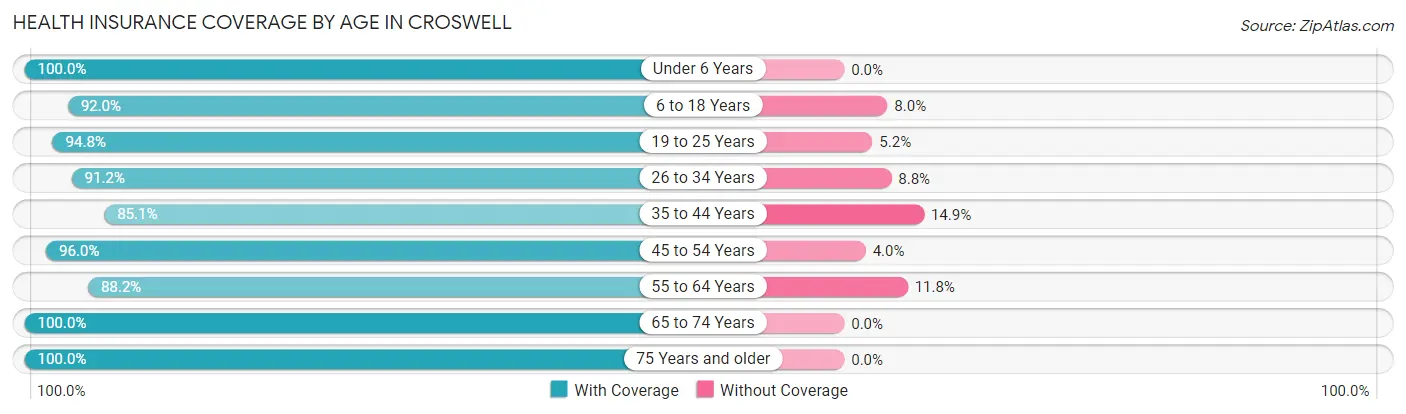 Health Insurance Coverage by Age in Croswell