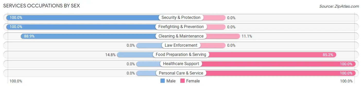 Services Occupations by Sex in Deerfield