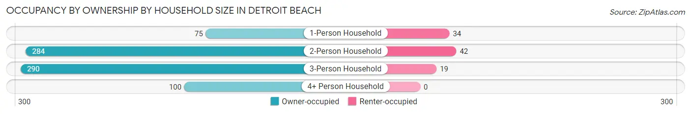 Occupancy by Ownership by Household Size in Detroit Beach