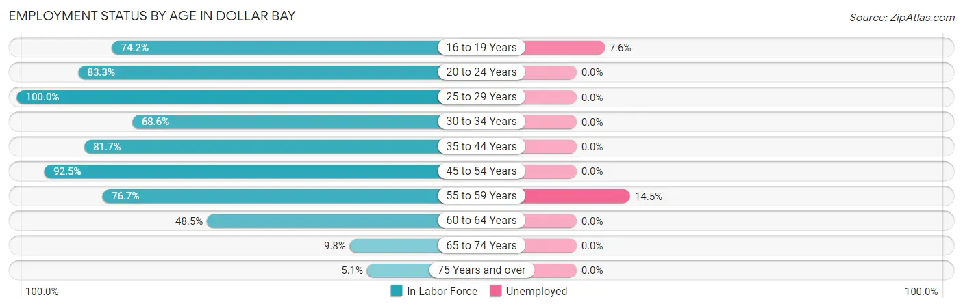 Employment Status by Age in Dollar Bay