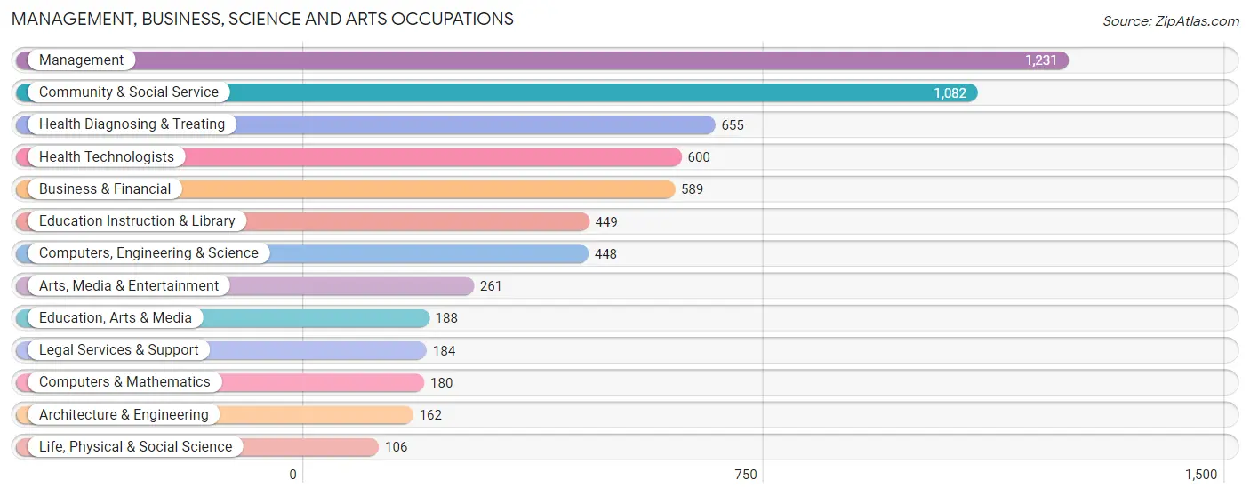 Management, Business, Science and Arts Occupations in East Grand Rapids