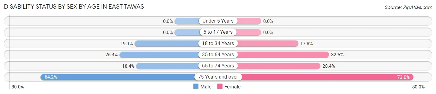 Disability Status by Sex by Age in East Tawas