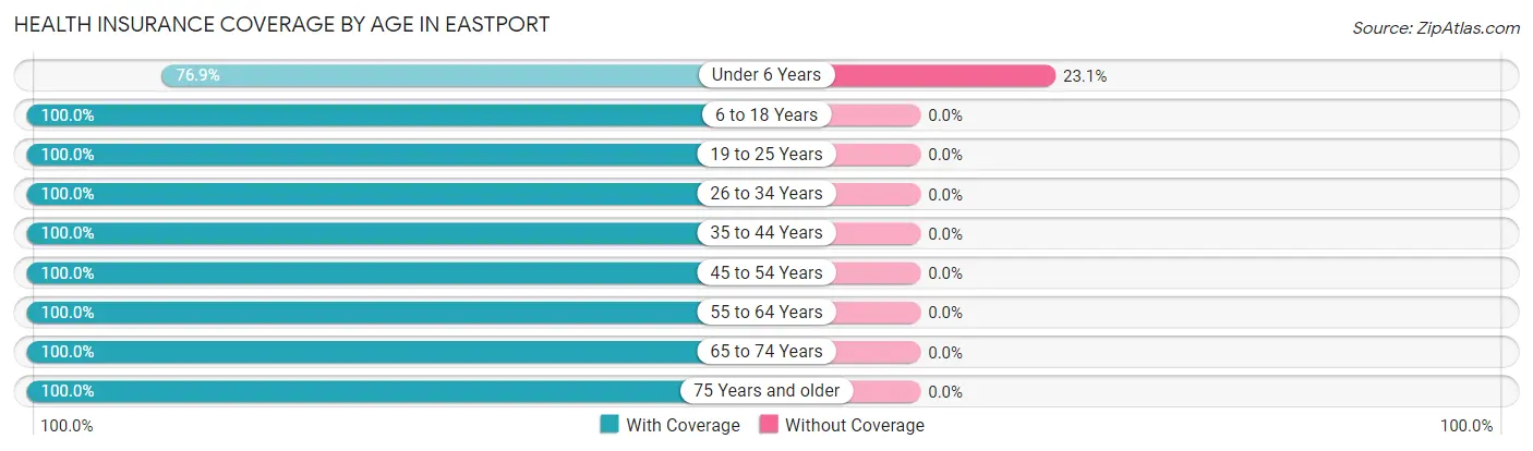 Health Insurance Coverage by Age in Eastport