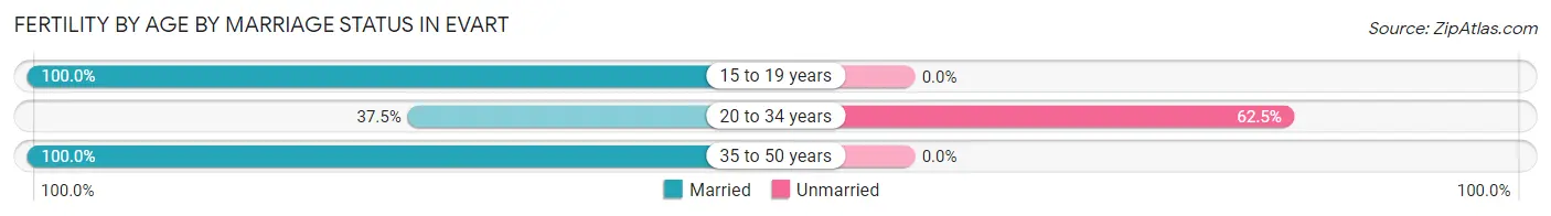 Female Fertility by Age by Marriage Status in Evart