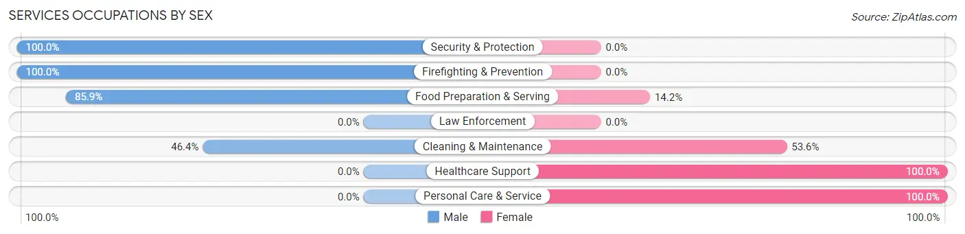 Services Occupations by Sex in Fair Plain