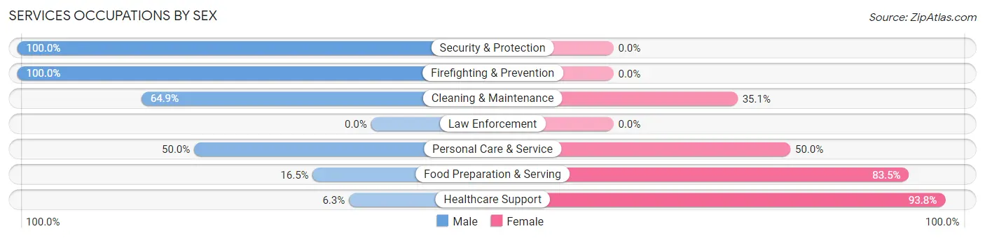 Services Occupations by Sex in Fennville