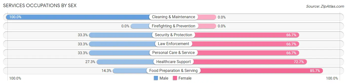 Services Occupations by Sex in Fife Lake