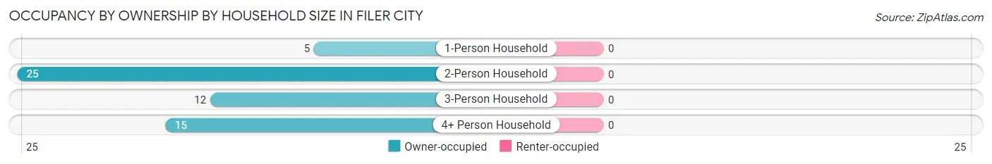 Occupancy by Ownership by Household Size in Filer City