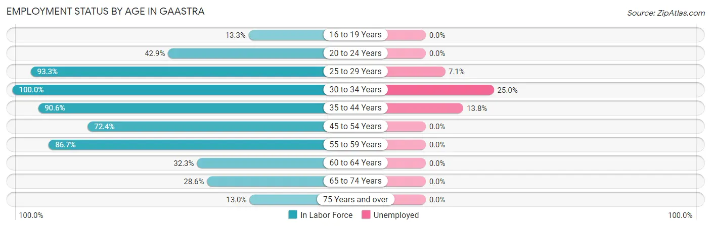 Employment Status by Age in Gaastra