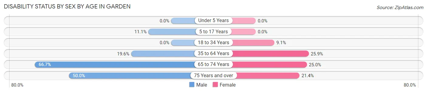 Disability Status by Sex by Age in Garden