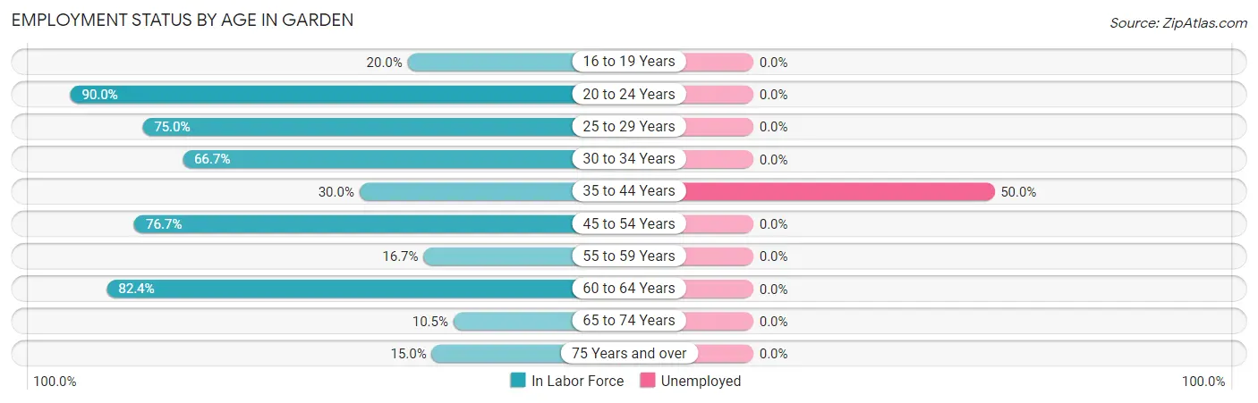 Employment Status by Age in Garden