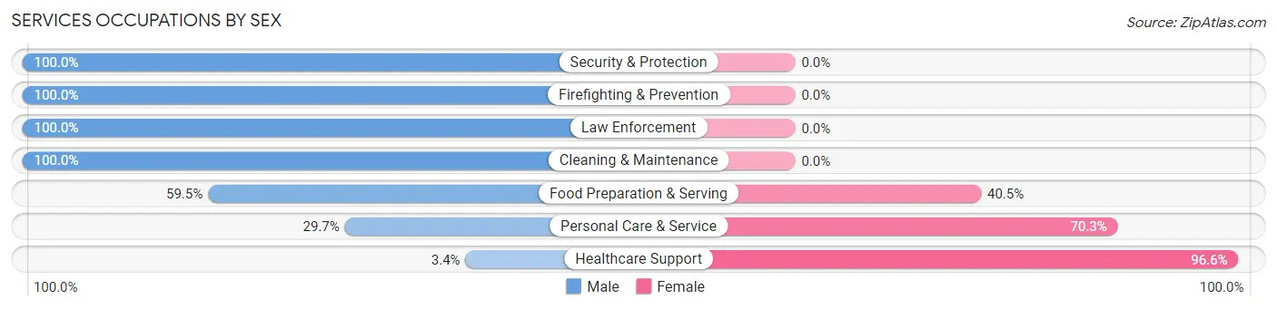 Services Occupations by Sex in Grand Blanc