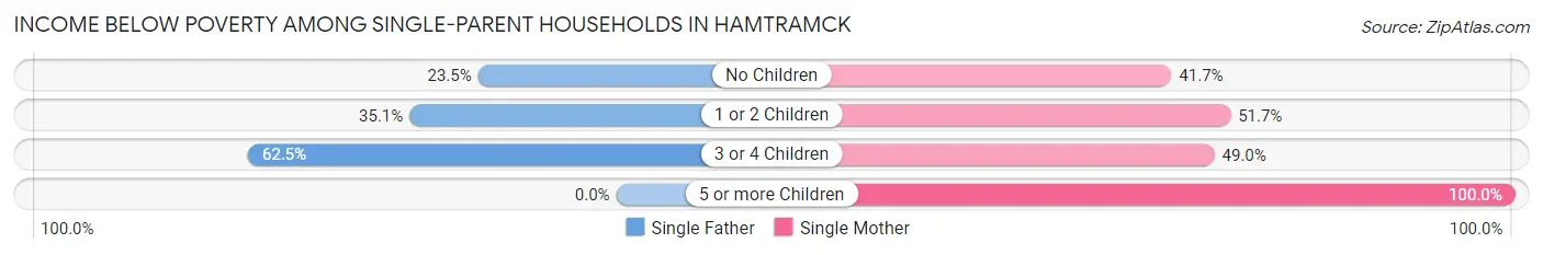 Income Below Poverty Among Single-Parent Households in Hamtramck
