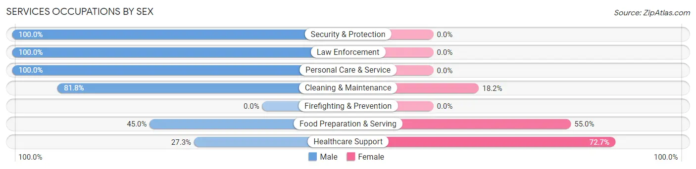Services Occupations by Sex in Harbor Springs