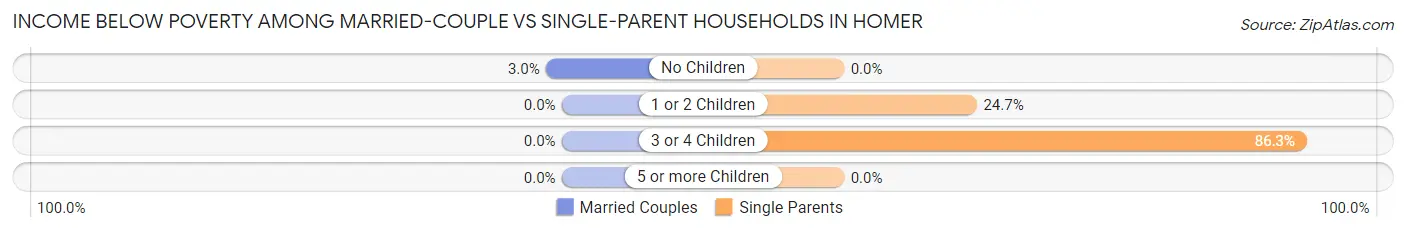 Income Below Poverty Among Married-Couple vs Single-Parent Households in Homer
