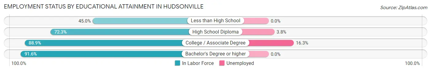 Employment Status by Educational Attainment in Hudsonville