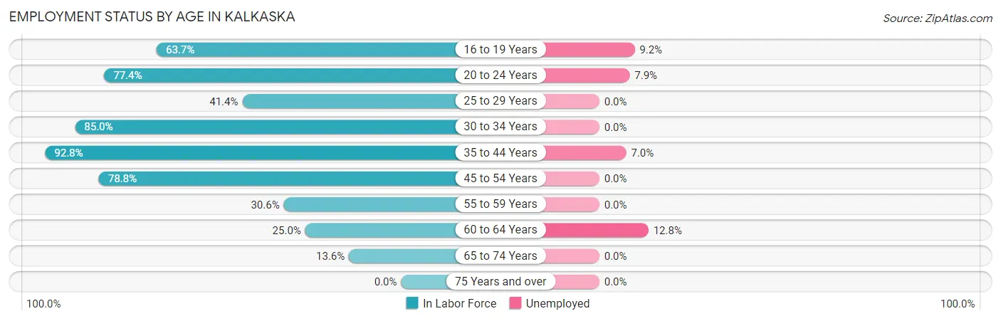 Employment Status by Age in Kalkaska