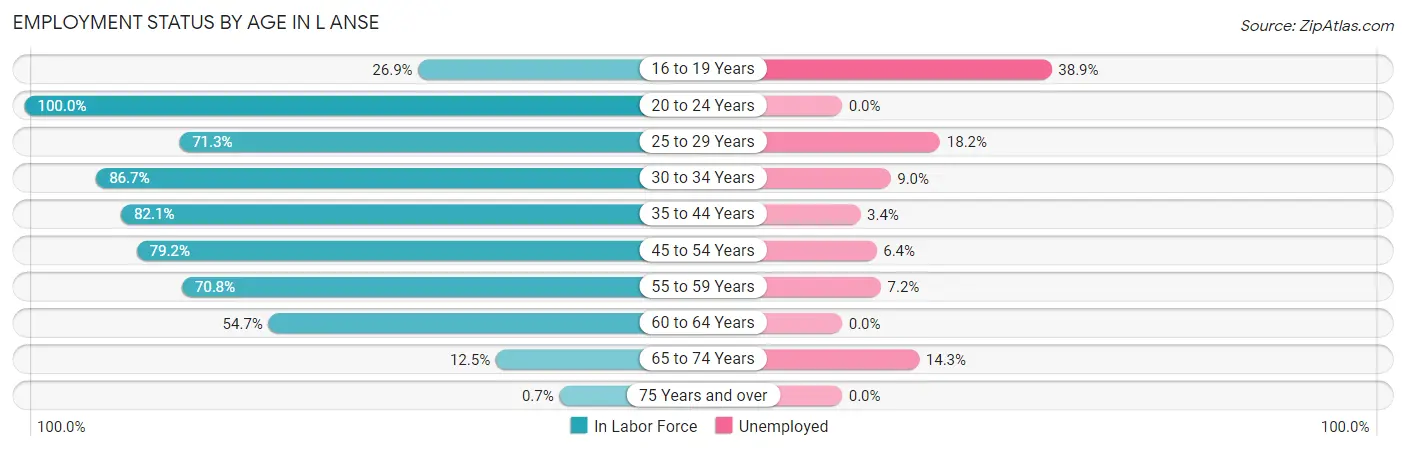 Employment Status by Age in L Anse
