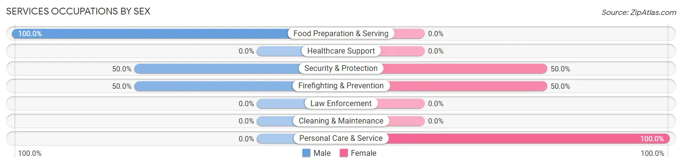 Services Occupations by Sex in Lake Michigan Beach