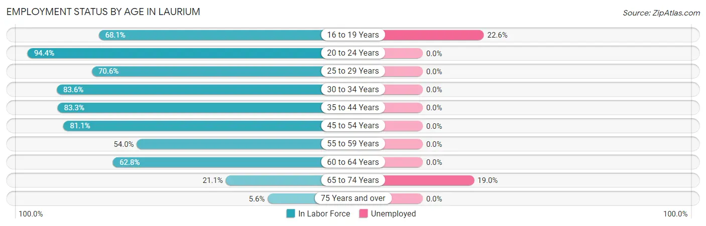 Employment Status by Age in Laurium
