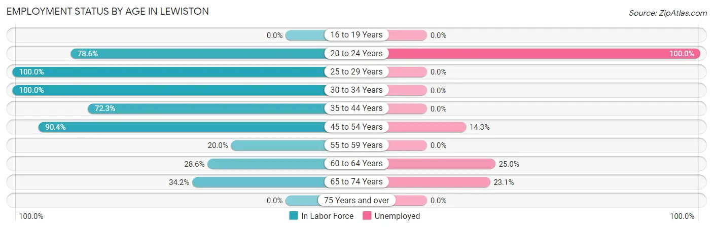 Employment Status by Age in Lewiston