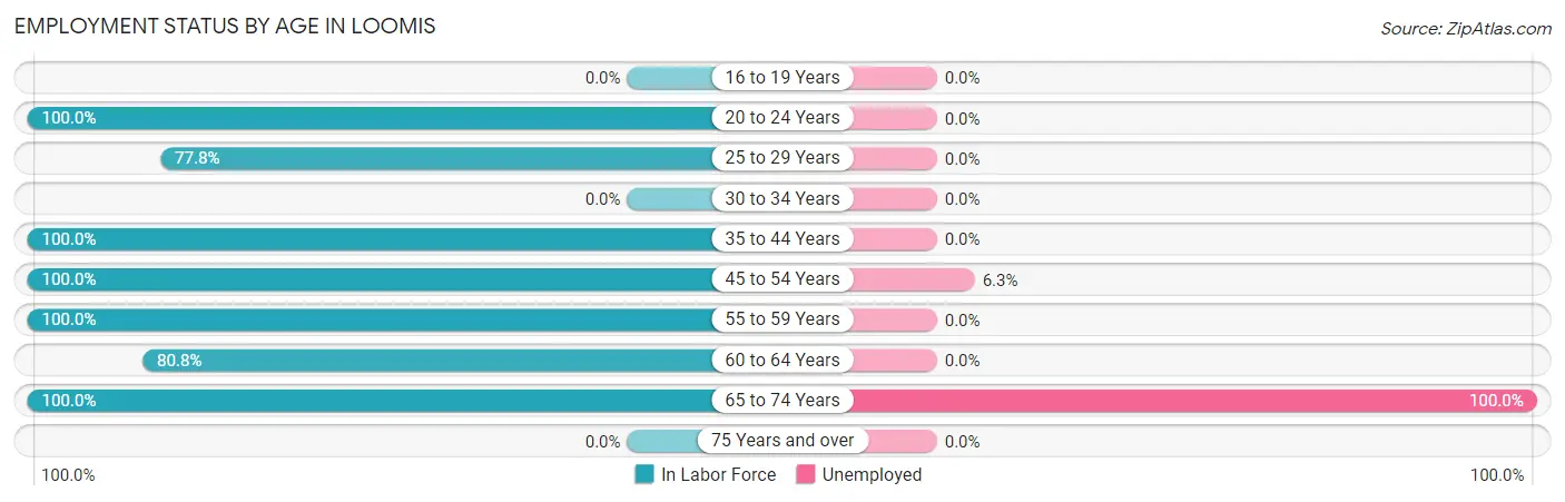 Employment Status by Age in Loomis