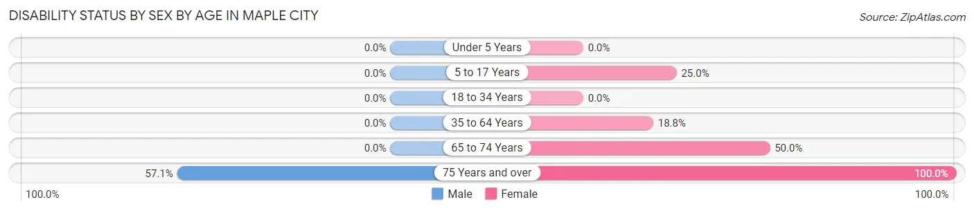 Disability Status by Sex by Age in Maple City