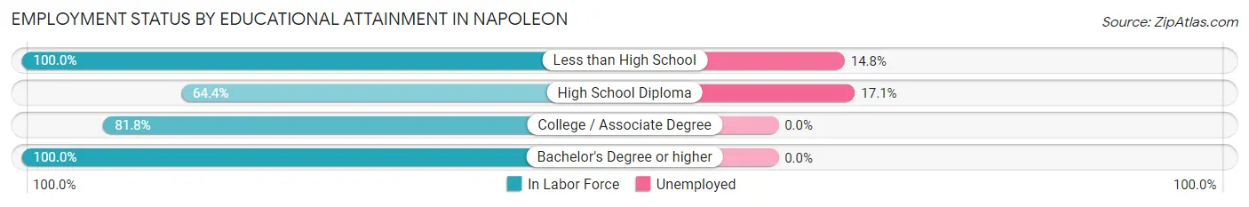 Employment Status by Educational Attainment in Napoleon