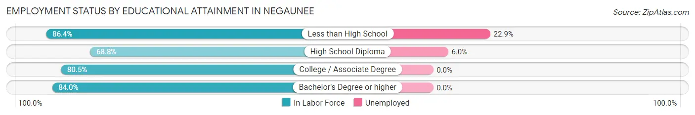 Employment Status by Educational Attainment in Negaunee