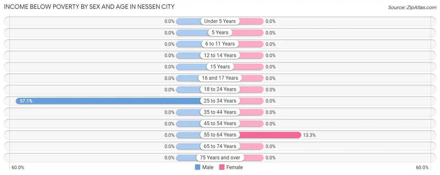 Income Below Poverty by Sex and Age in Nessen City