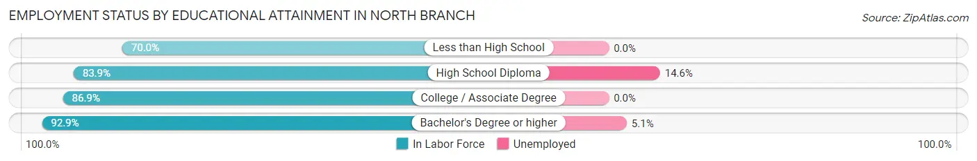 Employment Status by Educational Attainment in North Branch