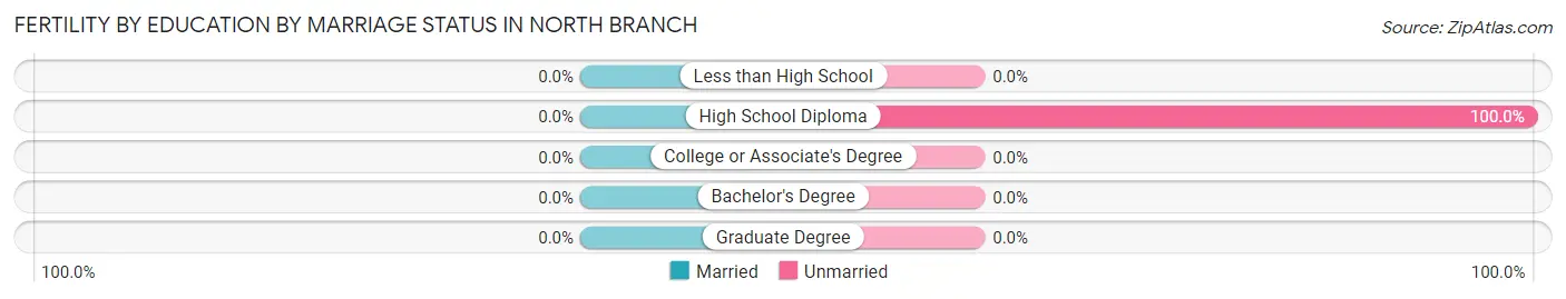 Female Fertility by Education by Marriage Status in North Branch