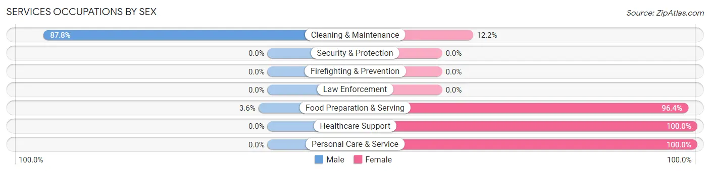 Services Occupations by Sex in North Branch