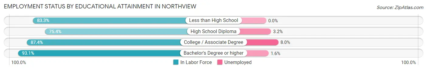 Employment Status by Educational Attainment in Northview