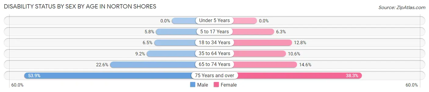 Disability Status by Sex by Age in Norton Shores