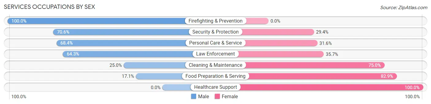 Services Occupations by Sex in Ontonagon